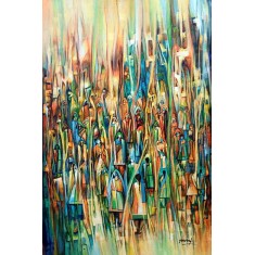 Muhammad Yousuf, 35 x 54 Inch, Acrylic on Canvas, Figurative Painting, AC-MYSF-041 Muhammad Yousuf, 35 x 54 Inch, Acrylic on Canvas, Figurative Painting, AC-MYSF-041